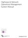 Highways & Network Operations Management System Manual