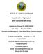 STATE OF NORTH CAROLINA. Department of Agriculture and Consumer Services