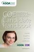 COE. Candidate Handbook. A guide to getting your COE certification