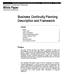 Business Continuity Planning. Description and Framework. White Paper. Preface. Contents