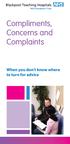 Compliments, Concerns and Complaints