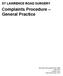 ST LAWRENCE ROAD SURGERY. Complaints Procedure General Practice