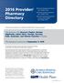 2016 Provider/ Pharmacy Directory