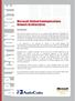 APPLICATION NOTE Microsoft Unified Communications Network Architectures