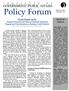 Policy Forum. About the Authors. Volume 24, Issue 1 November 2011