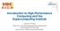 Introduction to High-Performance Computing and the Supercomputing Institute