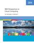 IBM Perspective on Cloud Computing. The next big thing or another fad?