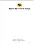 Fraud Prevention Policy