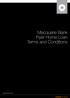 Australian Credit Licence 237502. Macquarie Bank Flyer Home Loan Terms and Conditions