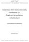 Guidelines of the Swiss University Conference for Academic Accreditation in Switzerland