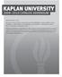 KAPLAN UNIVERSITY 2009 2010 CATALOG ADDENDUM