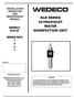WEDECO DLR SERIES ULTRAVIOLET WATER DISINFECTION UNIT INSTALLATION OPERATION AND MAINTENANCE MANUAL MODELS DLR-AP SERIES NO'S 1 2 4 7.