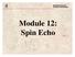 GE Medical Systems Training in Partnership. Module 12: Spin Echo