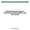 ERGONOMICS DEMONSTRATION PROJECT DEMONSTRATION PROJECT: SOLID WASTE MANAGEMENT AND RECYCLING