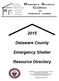Delaware County. Emergency Shelter. Resource Directory
