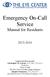 Emergency On-Call Service Manual for Residents