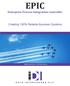 EPIC. Enterprise Process Integration Controller. Creating 100% Reliable Business Systems. ebusiness Solutions