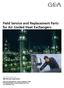 Field Service and Replacement Parts for Air Cooled Heat Exchangers