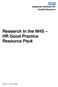 Research in the NHS HR Good Practice Resource Pack
