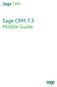 Sage CRM. Sage CRM 7.3 Mobile Guide