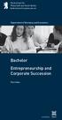 Bachelor Entrepreneurship and Corporate Succession