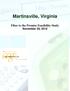 Martinsville, Virginia. Fiber to the Premise Feasibility Study November 30, 2012