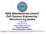 NDIA Manufacturing Council: DoD Systems Engineering / Manufacturing Update