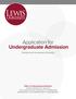 Application for Undergraduate Admission