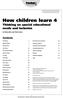 How children learn 4 Thinking on special educational needs and inclusion