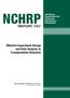 NCHRP REPORT 727. Effective Experiment Design and Data Analysis in Transportation Research NATIONAL COOPERATIVE HIGHWAY RESEARCH PROGRAM
