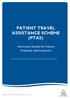 PATIENT TRAVEL ASSISTANCE SCHEME (PTAS) Information Booklet for Patients Frequently asked questions
