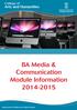 BA Media & Communication Module Information 2014-2015