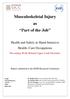 Musculoskeletal Injury as Part of the Job