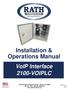 Installation & Operations Manual. VoIP Interface 2100-VOIPLC. 2100-VoIPLC