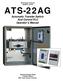 MTS Power Products MIAMI FL 33142 ATS-22AG. Automatic Transfer Switch And Control PLC Operator s Manual