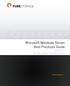 Microsoft Windows Server Best Practices Guide. Version 2.3 Rob \barkz\ Barker, Solution Architect