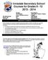 Innisdale Secondary School Courses for Grades 9-12 2013-2014