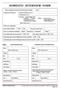DOMESTIC INTERVIEW FORM