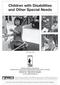 Children with Disabilities and Other Special Needs