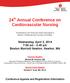 24 th Annual Conference on Cardiovascular Nursing