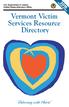 Vermont Victim Services Resource Directory