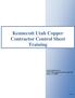 Kennecott Utah Copper Contractor Control Sheet Training