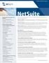 Features & Benefits Summary. Why NetSuite?