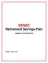 DENSO Retirement Savings Plan SUMMARY PLAN DESCRIPTION