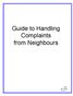 Guide to Handling Complaints from Neighbours