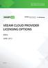 VEEAM CLOUD PROVIDER LICENSING OPTIONS