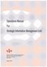 Operations Manual For Strategic Information Management Unit