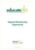 Regional Membership Opportunity