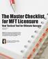 The Master Checklist for MFT Licensure