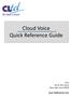 Cloud Voice Quick Reference Guide